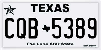 TX license plate CQB5389