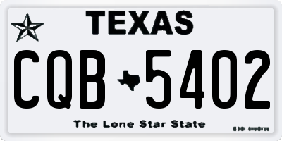 TX license plate CQB5402