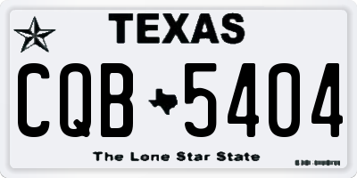 TX license plate CQB5404