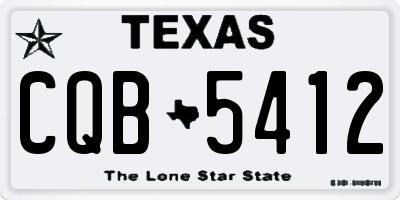TX license plate CQB5412