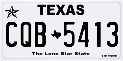 TX license plate CQB5413