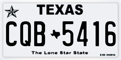 TX license plate CQB5416