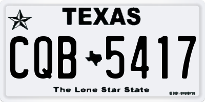 TX license plate CQB5417