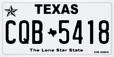 TX license plate CQB5418