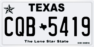 TX license plate CQB5419