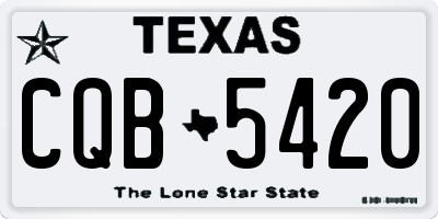 TX license plate CQB5420