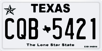 TX license plate CQB5421