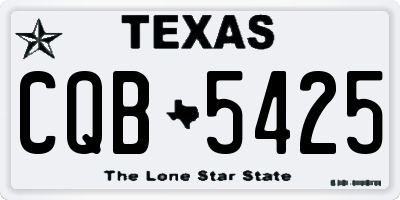 TX license plate CQB5425