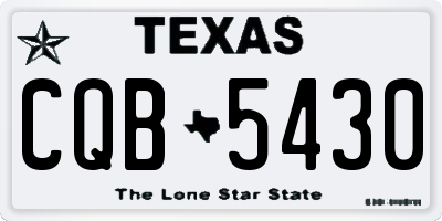 TX license plate CQB5430
