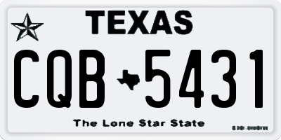 TX license plate CQB5431