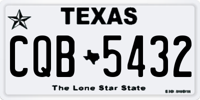 TX license plate CQB5432