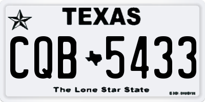 TX license plate CQB5433