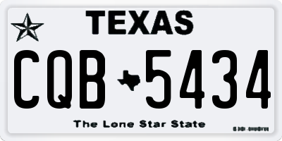 TX license plate CQB5434
