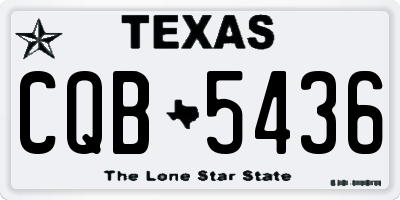 TX license plate CQB5436