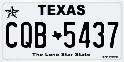 TX license plate CQB5437