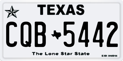 TX license plate CQB5442