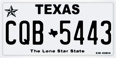 TX license plate CQB5443