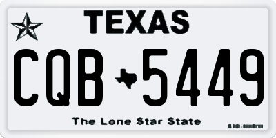 TX license plate CQB5449