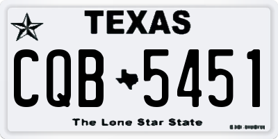 TX license plate CQB5451