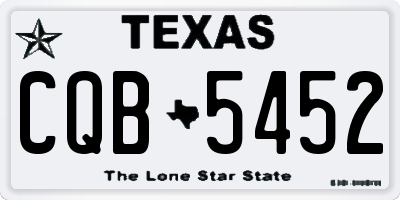 TX license plate CQB5452