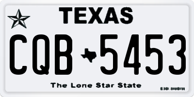TX license plate CQB5453