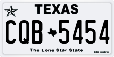 TX license plate CQB5454