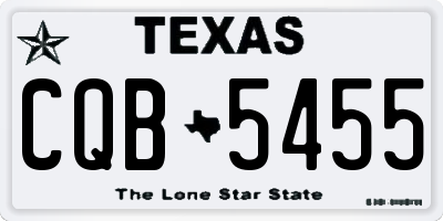 TX license plate CQB5455