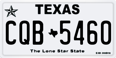 TX license plate CQB5460