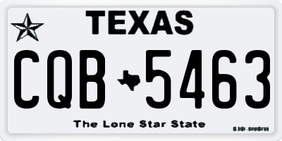 TX license plate CQB5463