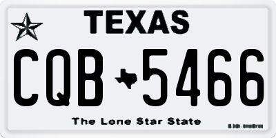 TX license plate CQB5466