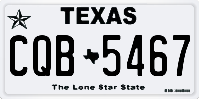TX license plate CQB5467