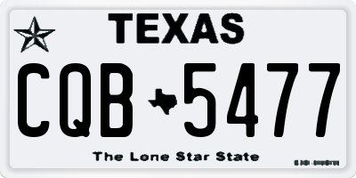 TX license plate CQB5477