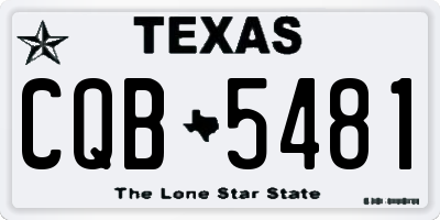 TX license plate CQB5481