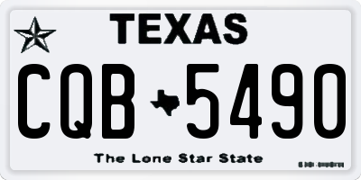 TX license plate CQB5490