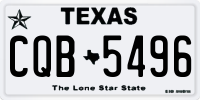 TX license plate CQB5496