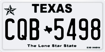 TX license plate CQB5498