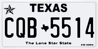 TX license plate CQB5514