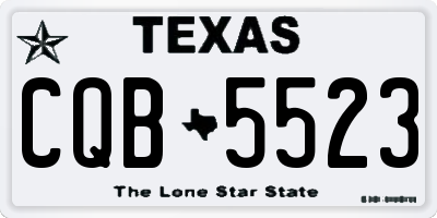 TX license plate CQB5523