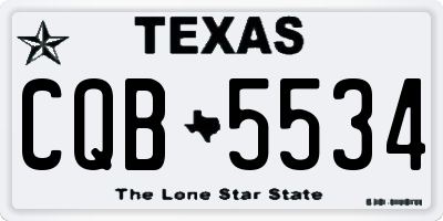 TX license plate CQB5534
