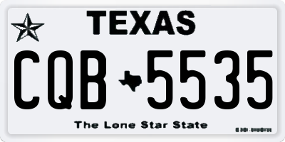 TX license plate CQB5535