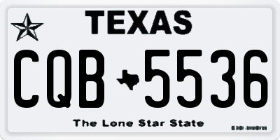 TX license plate CQB5536