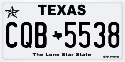 TX license plate CQB5538
