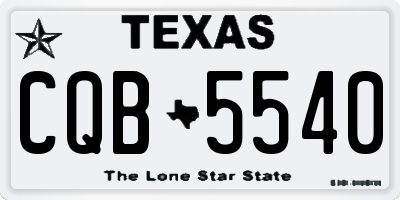 TX license plate CQB5540