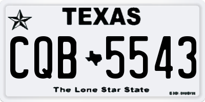 TX license plate CQB5543