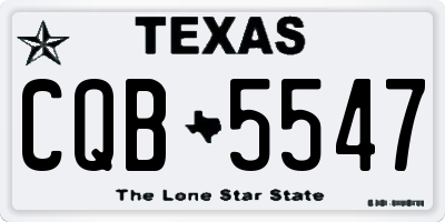 TX license plate CQB5547