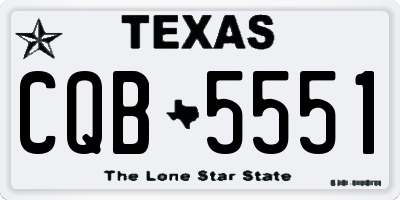 TX license plate CQB5551