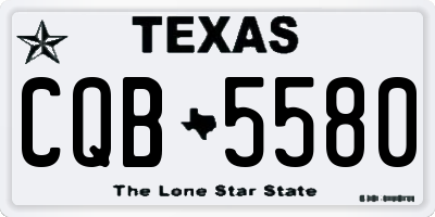 TX license plate CQB5580