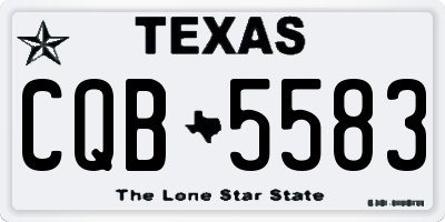 TX license plate CQB5583