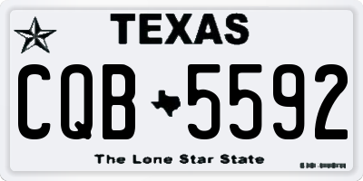 TX license plate CQB5592