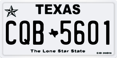 TX license plate CQB5601